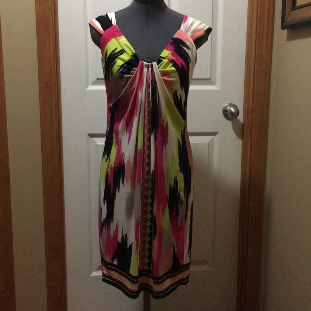 London Times multi print slip dress